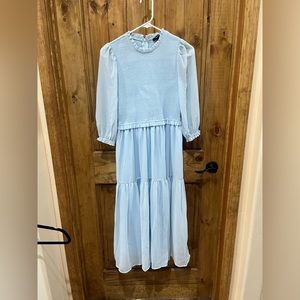 Midi Smocked Sleeve Dress